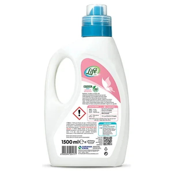 Life By Fakir Baby Bitkisel Sıvı Bebek Çamaşır Deterjanı 1500 ml 3 Adet - Görsel 2