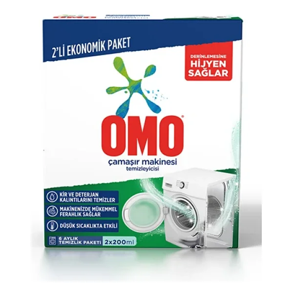 2 Adet Omo Çamaşır Makinası Temizleyici 2X200 Ml - Görsel 4