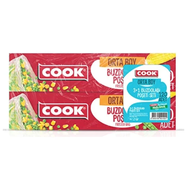 Cook Orta Boy Buzdolabı Poşeti 4x30'lu - Görsel 5
