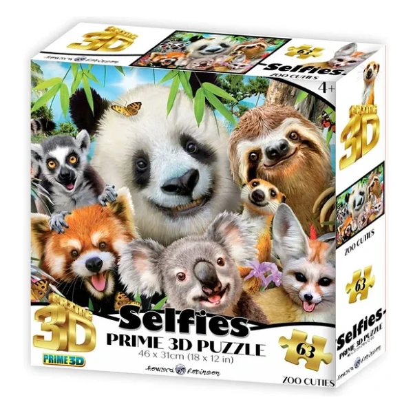 Prime 3D Hayvanat Bahçesi Şirinleri Selfie 63 Parça Puzzle 21064 - Görsel 2