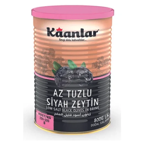 Kaanlar Az Tuzlu Siyah Zeytin 800 GR Sofralık Doğal Salamura Yeni Mahsul 291-320 - Görsel 5
