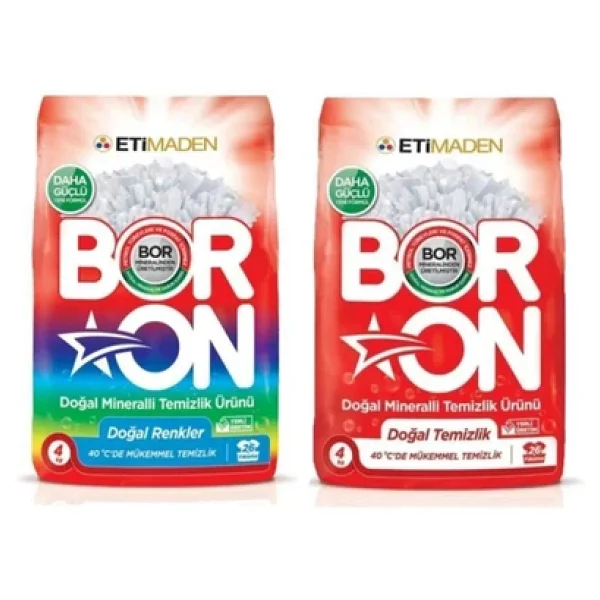 Boron Renkler + Beyazlar için 4 kg 2'li Toz Deterjan - Görsel 6