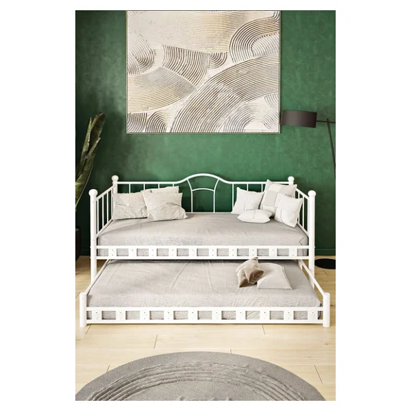 Argimo Kamelya Yavrulu Daybed Sedir Beyaz Karyola - Görsel 3