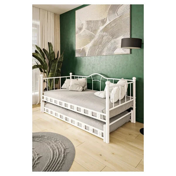 Argimo Kamelya Yavrulu Daybed Sedir Beyaz Karyola - Görsel 2