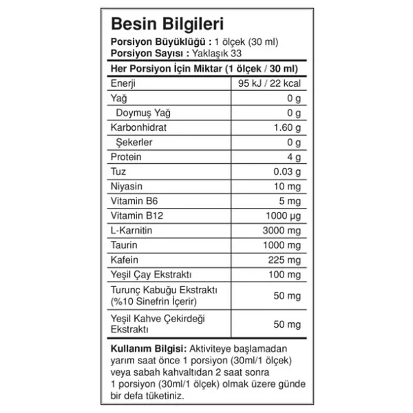 Bigjoy L-Karnitin ThermoNator Portakal Aromalı - 33 Servis (L-Karnitin 3000 mg / Servis) - Görsel 2