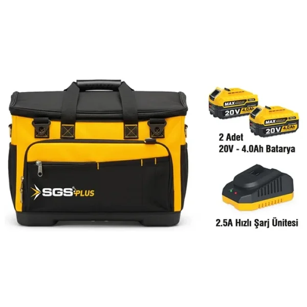 SGS5451 - COMBO SET 5 PARÇA (Darbeli Matkap / Kırıcı-Delici Matkap / Avuç Taslama Makinesi / Darbeli Somun Sıkma / Led Fener) - Görsel 2