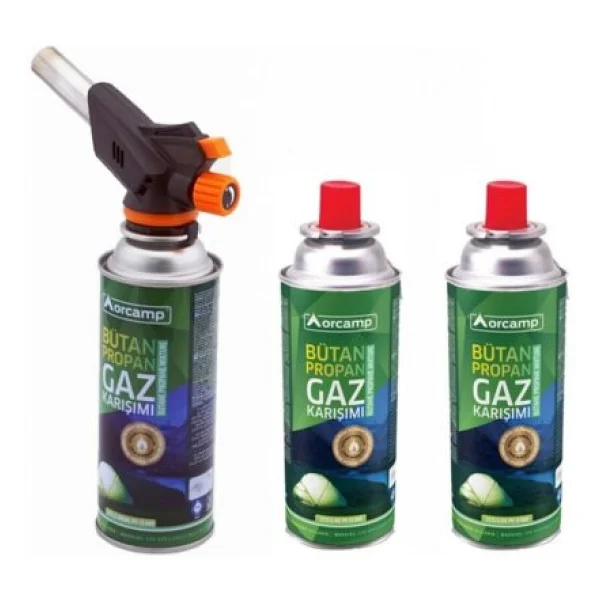 Orcamp CX-500-227 3'lü Gaz Kartuşlu Çakmaklı Pürmüz - Görsel 4