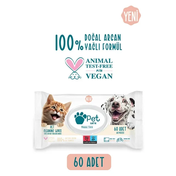 3 Adet Petlove Evcil Hayvan Temizleme Mendili 60'Lı - Görsel 4