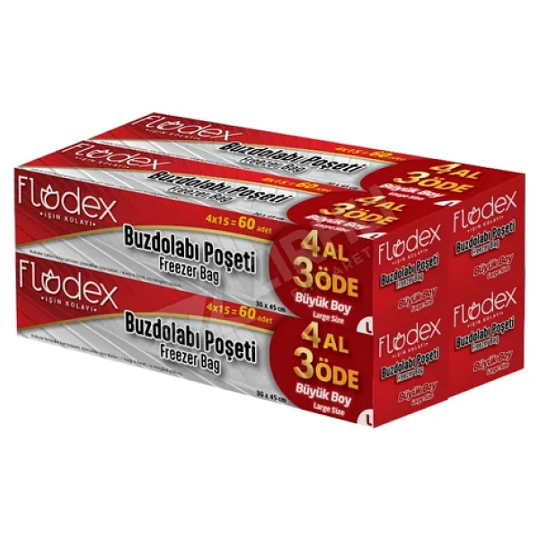 Flodex Buzdolabı Poşeti 4 Al 3 Öde Büyük Boy (30X45) - Görsel 3