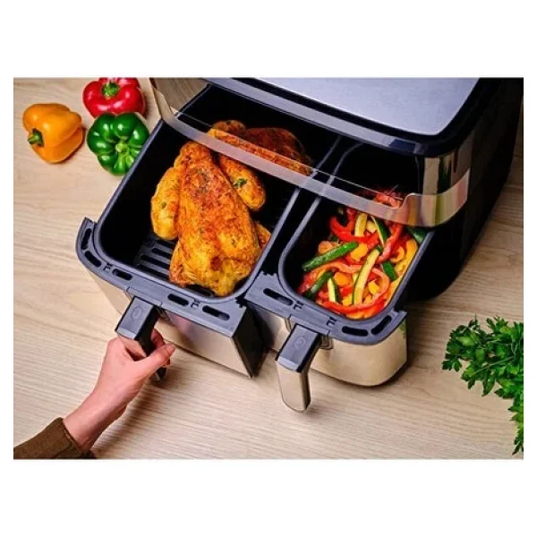 TEFAL İkili Hazne Izgara Yemek , Kızarma Yüksek Kaliteli Easy Fry & Grill İki Sepetli Yağsız XXL Fritöz - Görsel 3