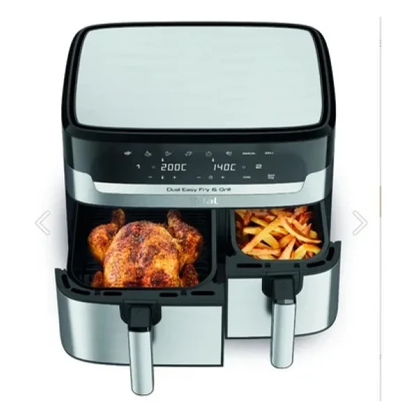 TEFAL İkili Hazne Izgara Yemek , Kızarma Yüksek Kaliteli Easy Fry & Grill İki Sepetli Yağsız XXL Fritöz - Görsel 5