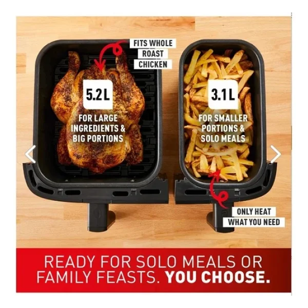 TEFAL İkili Hazne Izgara Yemek , Kızarma Yüksek Kaliteli Easy Fry & Grill İki Sepetli Yağsız XXL Fritöz - Görsel 9