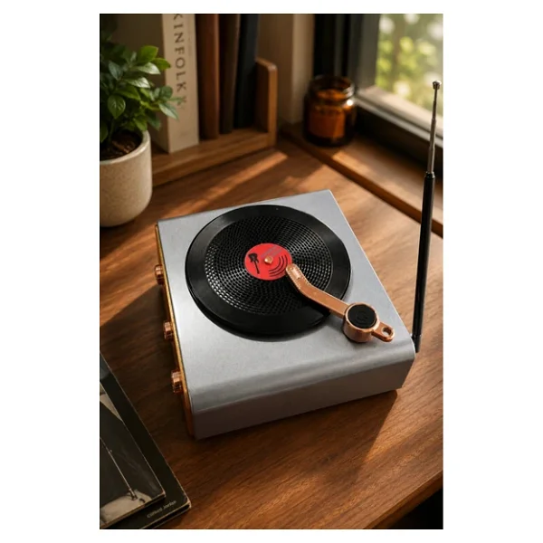 Meier Md-1217Bt Gri Nostaljik Görünümlü Bluetooth Hoparlör Ve 3 Bantlı Şarjlı Radyo - Görsel 3