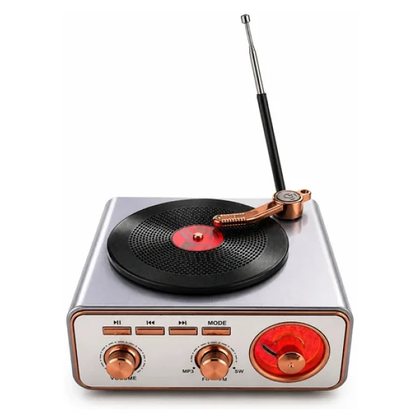 Meier Md-1217Bt Gri Nostaljik Görünümlü Bluetooth Hoparlör Ve 3 Bantlı Şarjlı Radyo - Görsel 5