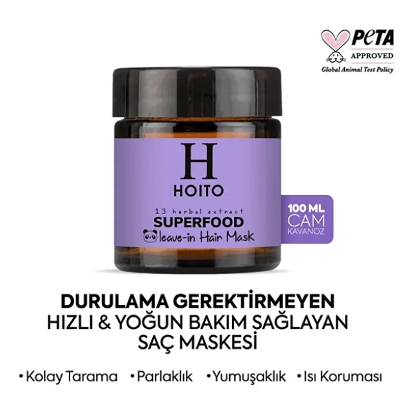 Hoito Super Food 100 ml Besleyici Durulanmayan Saç Maskesi - Görsel 4