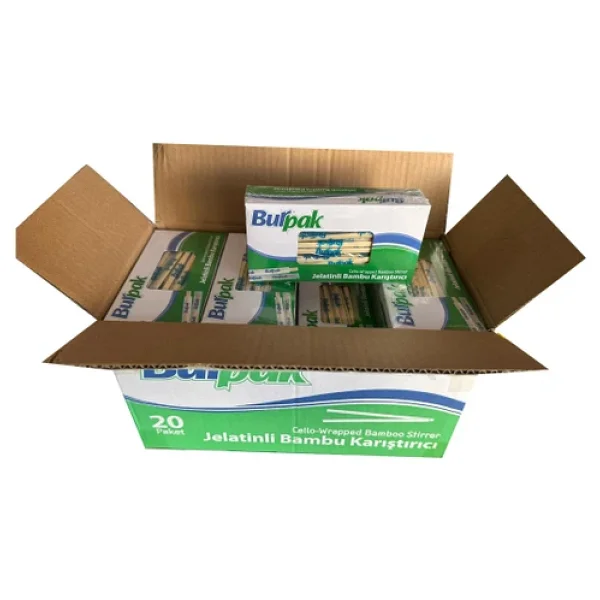 Burpak Jelatinli Tahta Ahşap Bambu Karıştırıcı Çubuk Kaşık - 12 Cm. - 200 Adetlik 20 Paket - Görsel 8
