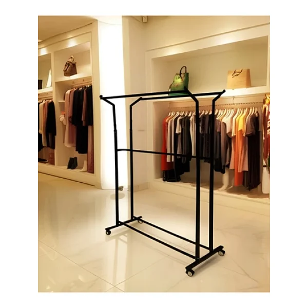 HOMEBELLA Premium 170 cm Çelik Konfeksiyon 125 cm En Elbise Askılık Tekerlekli Demonte Eşek Portmanto - Görsel 3