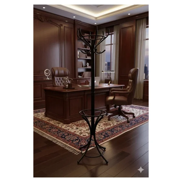 HOMEBELLA Lüks Siyah Kalın Metal Portmanto Askılık Üreticiden Hol Antre Büro Ofis Öğrenci Rack Hanger - Görsel 3
