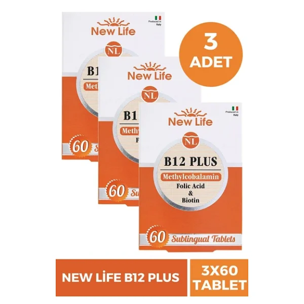 New Life B12 Plus 60 Dilaltı Tablet 3'lü - Görsel 5