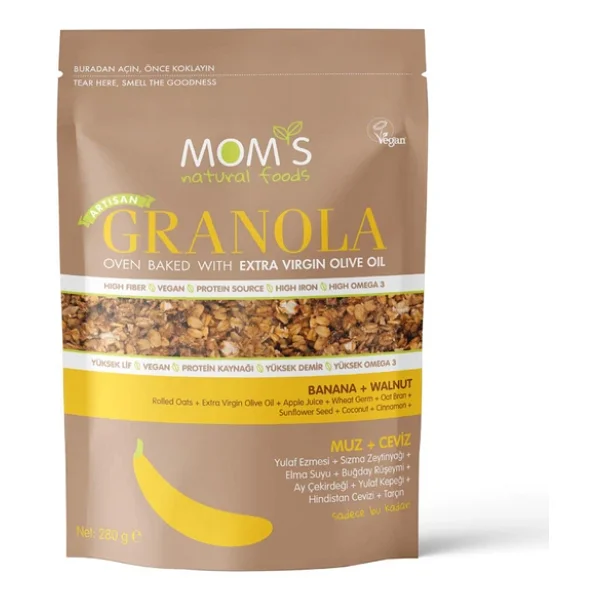Mom's Natural Foods Muzlu ve Cevizli Granola 280 gr - Görsel 7