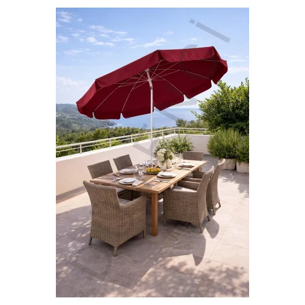 Bordo Plaj Şemsiyesi 200 Cm Çap / 10 Telli + Bidon + Taşıma Çantası Dahil - Görsel 6