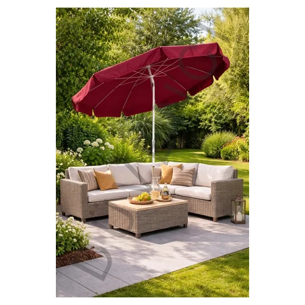 Bordo Plaj Şemsiyesi 200 Cm Çap / 10 Telli + Bidon + Taşıma Çantası Dahil - Görsel 8