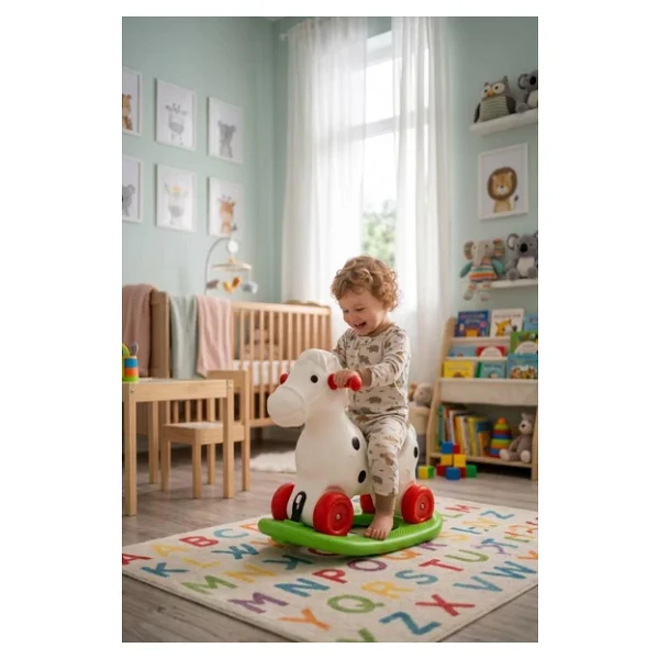 Tıfıl Toys Dıgıdık Eğitici 2'si 1 Arada Tekerlekli ve Sallanan Taşınabilir Eğlenceli Oyuncak At - Görsel 2