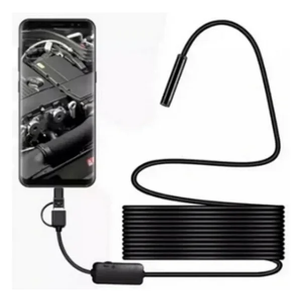 Endoskop Yılan Video Kamera Led'li 5 Metre 7 Mm Sert Kablo Yüksek Kaliteli Stereo - Görsel 7