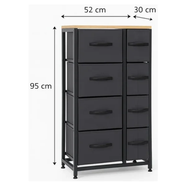 Miyuhome 8 Çekmeceli Şifonyer Deri Çekmeceli Yatak Odası Düzenleyici Çekmeceli Çocuk Odası Organizer - Görsel 4