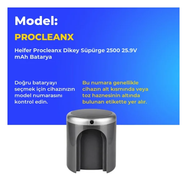 Heifer Procleanx Dikey Süpürge 2500 Mah Batarya - Görsel 2