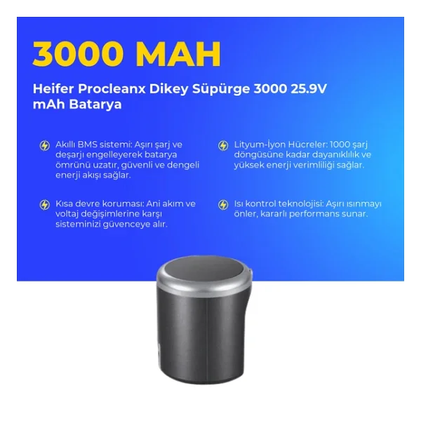 Heifer Procleanx Dikey Süpürge 3000 Mah Batarya - Görsel 3