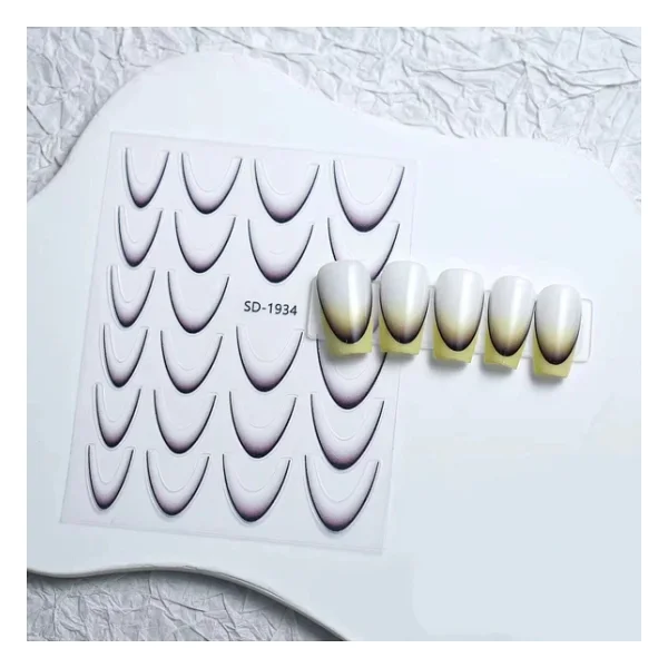 Ombre Efekt French Tırnak Sticker Siyah Nail Art Sd-1934 - Görsel 2