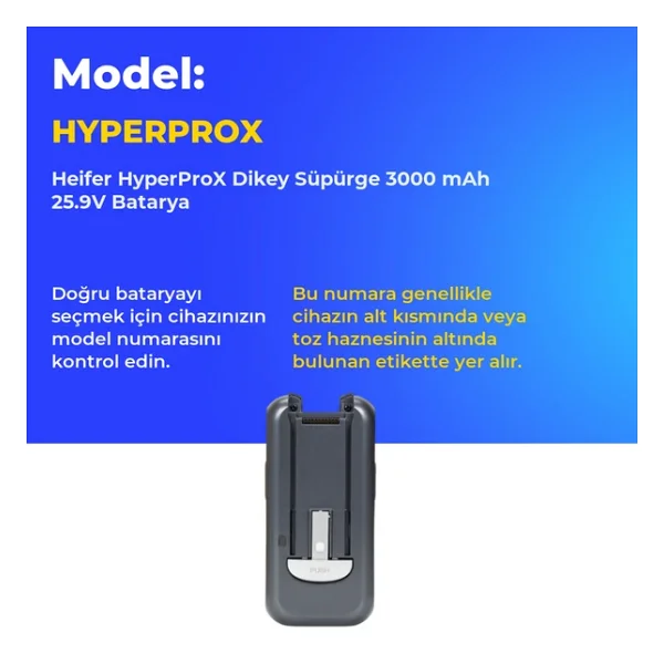 Heifer Hyperprox Dikey Süpürge 3000 Mah Batarya - Görsel 2