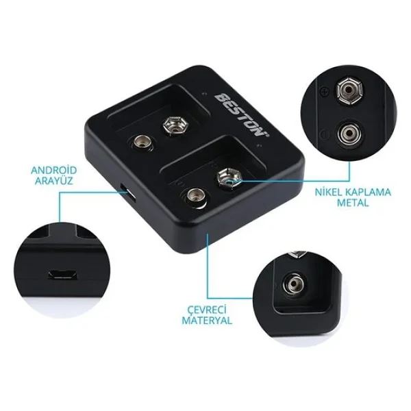 Beston M-7005 2'li USB 9V Pil Şarj Aleti - Görsel 5