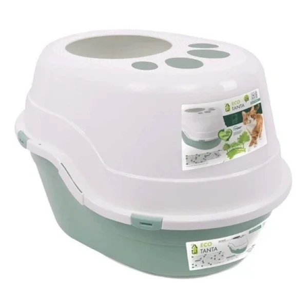 M-Pets Eco Tanta Sea Green Üstten Kapaklı Kedi Tuvaleti - Görsel 7