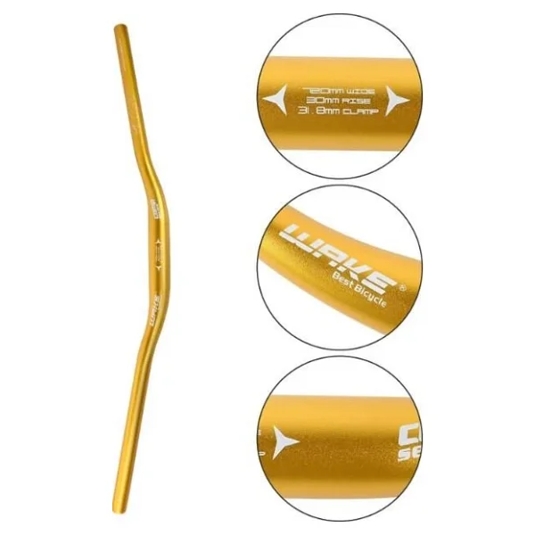 Wake Alüminyum 31.8 780 mm Riser Mtb Gidon Bisiklet Gidonu Gold - Görsel 4