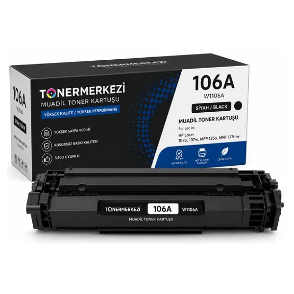 HP 106A W1106A Toner Lazer 107w 107a 107r 135wg 135a 135r 135w 137fnw için Uyumlu (Çipli) - Görsel 2