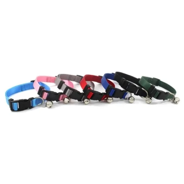 #Petshop Renkli Desenli Yumuşak Elastik Kumaş Emniyet Klipsli Fonksiyonel Şık Zilli Kedi Tasması - Görsel 3