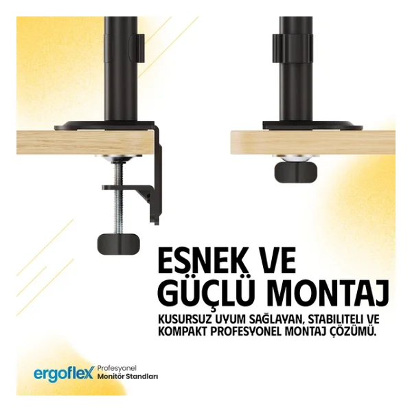 ERGOFLEX Ergoflex S10 Siyah 22-40inch Amortisörlü 12 kg Monitör Standı 2026 Versiyon - Görsel 7