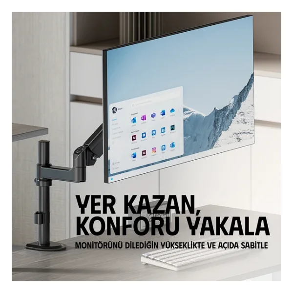 ERGOFLEX Ergoflex S10 Siyah 22-40inch Amortisörlü 12 kg Monitör Standı 2026 Versiyon - Görsel 9