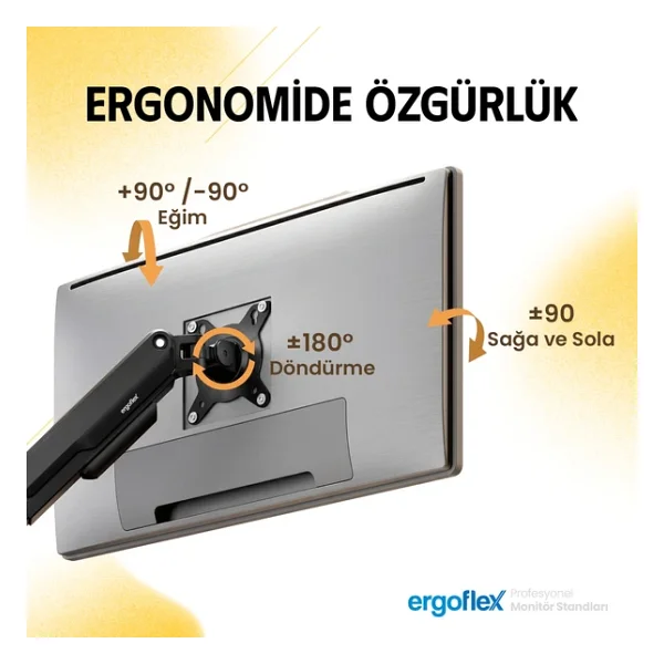 ERGOFLEX Ergoflex S10 Siyah 22-40inch Amortisörlü 12 kg Monitör Standı 2026 Versiyon - Görsel 6