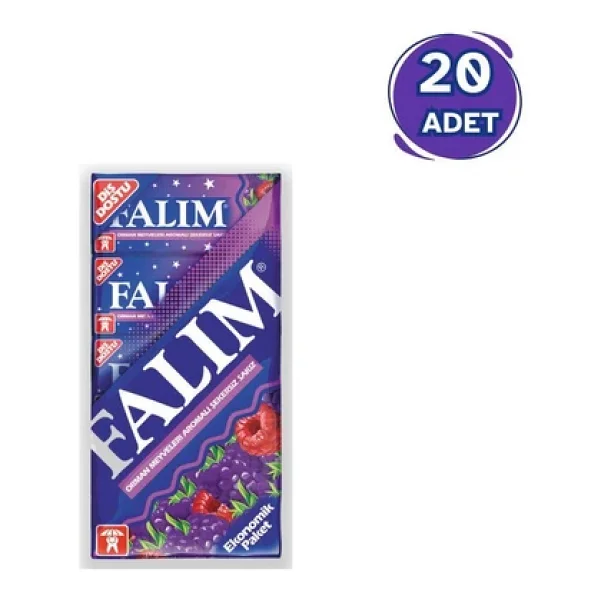 Falım 5'Li Orman Meyveleri Aromalı Şekersiz Sakız 35 Gr 20 Adet - Görsel 2