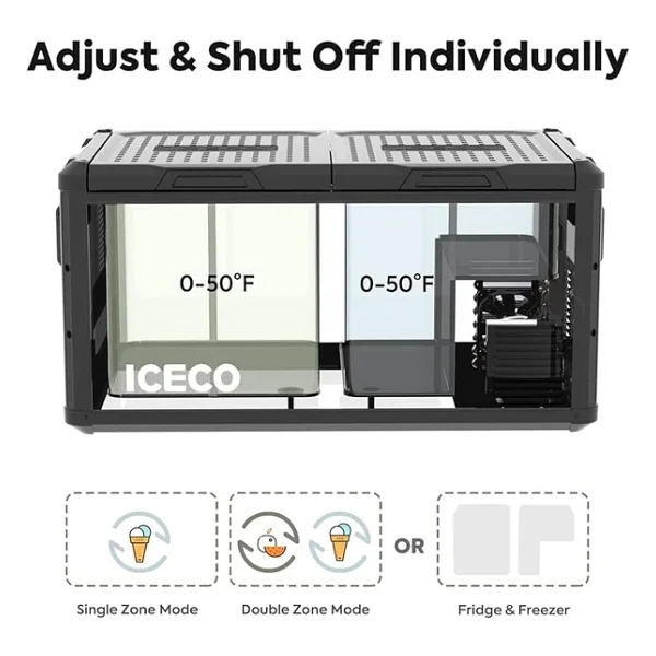 Iceco VL75PROD 12-24 V 75 lt Çift Bölmeli Kompresörlü Araç Buzdolabı - Görsel 5