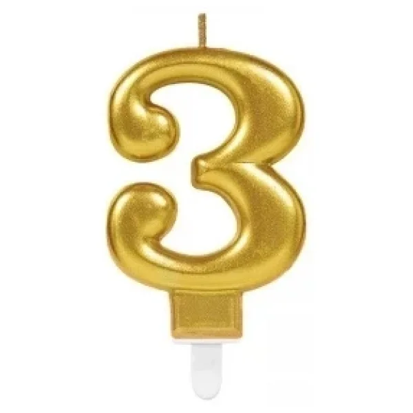 3 Rakam Mum Gold Renk - Görsel 5