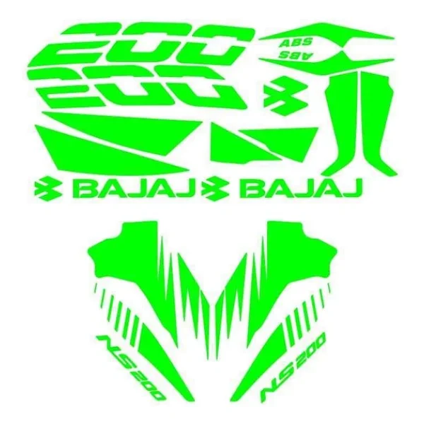 Bajaj Pulsar NS200 Uyumlu Yeşil Sticker Set - Görsel 3