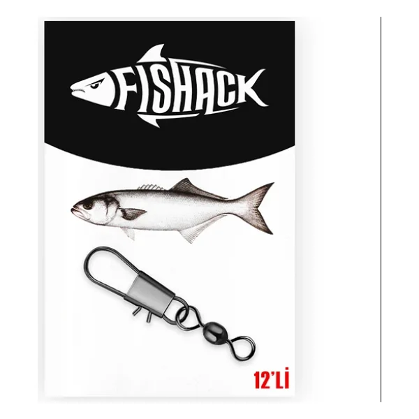 Fishack Paslanmaz Klipsli Fırdöndü Füme No: 6 12'li - Görsel 2