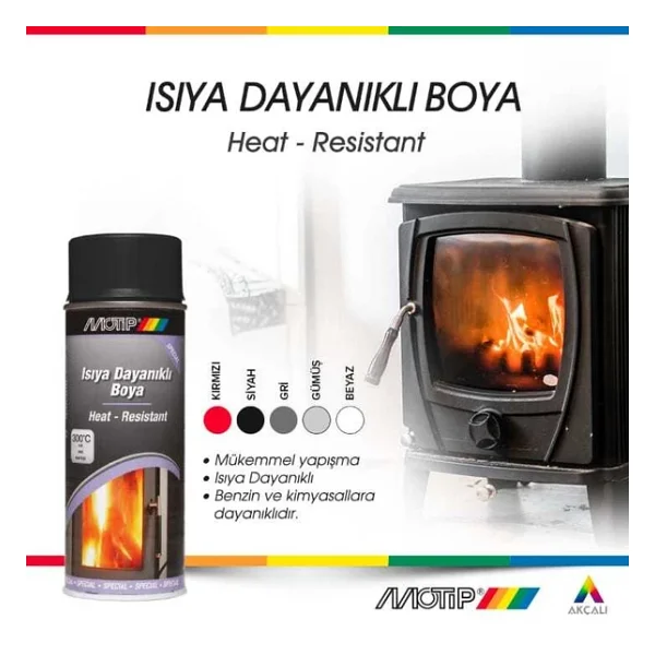Motip Gümüş Gri 690 Derece Isıya Dayanıklı Yanmaz Sprey Boya 400 ML - Görsel 4