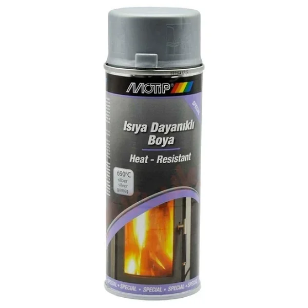 Motip Gümüş Gri 690 Derece Isıya Dayanıklı Yanmaz Sprey Boya 400 ML - Görsel 2