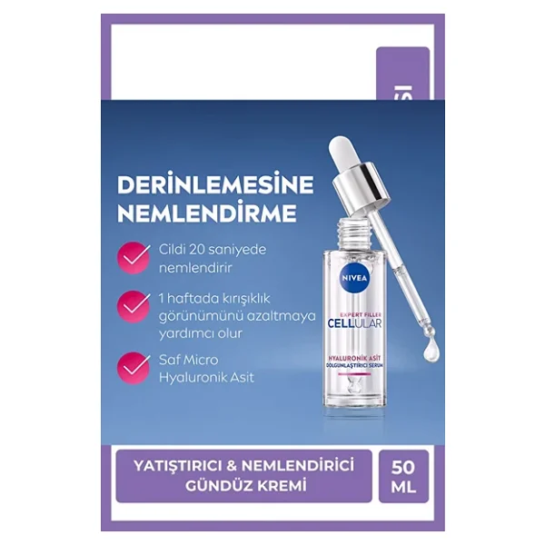 NIVEA Cellular Expert Filler Hyaluronik Asit Dolgunlaştırıcı Serum 30ml X 2 ADET - Görsel 2