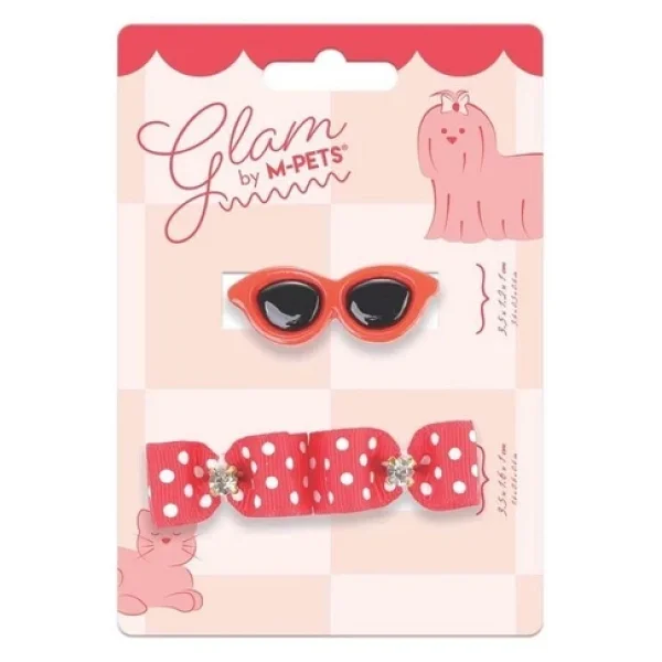 M-Pets Glam Köpekler İçin Aksesuar Toka Red - Görsel 8